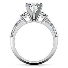 Three Stone Engagement Ring Ivana 14K White Gold