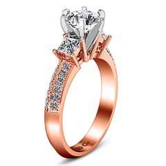 Three Stone Engagement Ring Ivana 14K Rose Gold