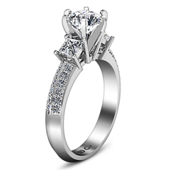 Three Stone Engagement Ring Ivana 14K White Gold