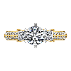 Three Stone Engagement Ring Ivana 14K Yellow Gold