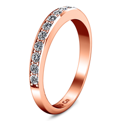 Diamond Wedding Band Valse 0.51 Cts 14K Rose Gold