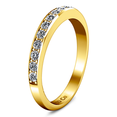 Diamond Wedding Band Valse 0.51 Cts 14K Yellow Gold
