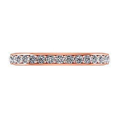 Diamond Wedding Band Valse 0.51 Cts 14K Rose Gold