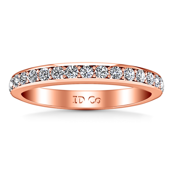 Diamond Wedding Band Valse 0.51 Cts 14K Rose Gold