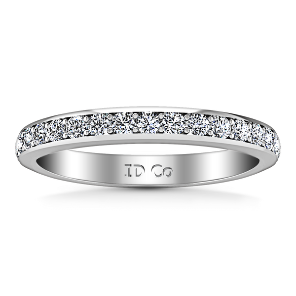 Diamond Wedding Band Valse 0.51 Cts 14K White Gold