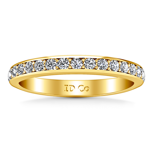 Diamond Wedding Band Valse 0.51 Cts 14K Yellow Gold