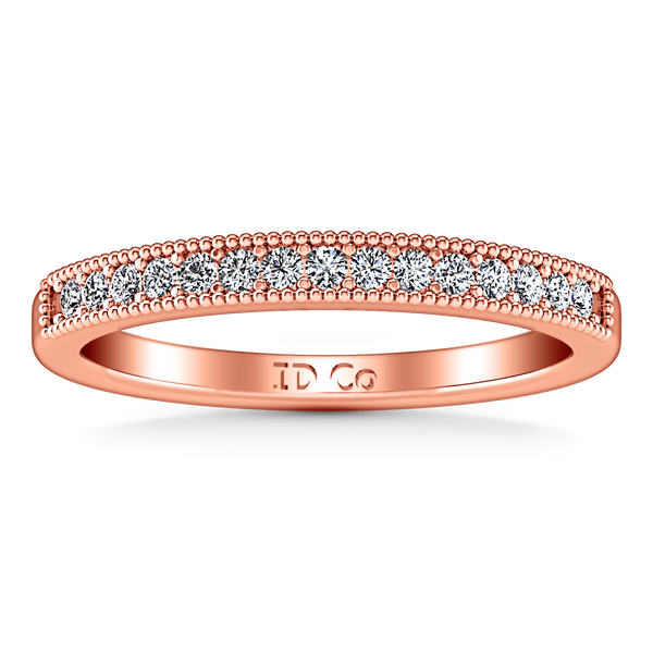 Diamond Wedding Band Tiffany 0.45 Cts 14K Rose Gold