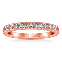 Diamond Wedding Band Tiffany 0.45 Cts 14K Rose Gold
