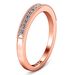 Diamond Wedding Band Tiffany 0.45 Cts 14K Rose Gold