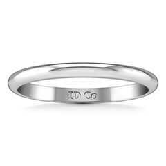 Wedding Band Comfort Fit 2Mm 14K White Gold