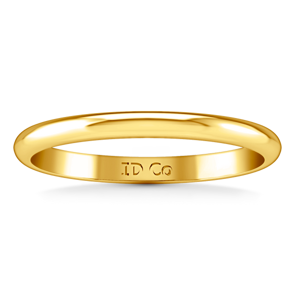 Wedding Band Comfort Fit 2Mm 14K Yellow Gold