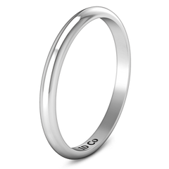 Wedding Band Comfort Fit 2Mm 14K White Gold