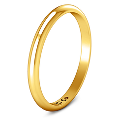 Wedding Band Comfort Fit 2Mm 14K Yellow Gold