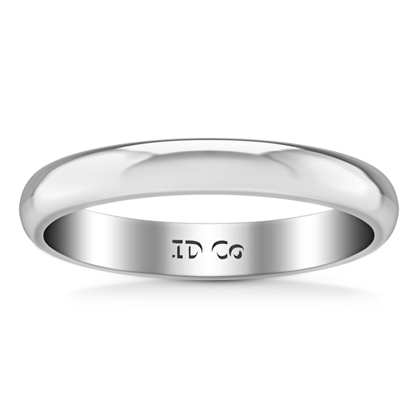 Wedding Band Comfort Fit 3Mm 14K White Gold