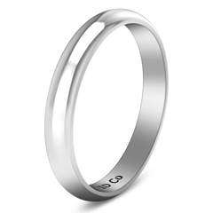 Wedding Band Comfort Fit 3Mm 14K White Gold